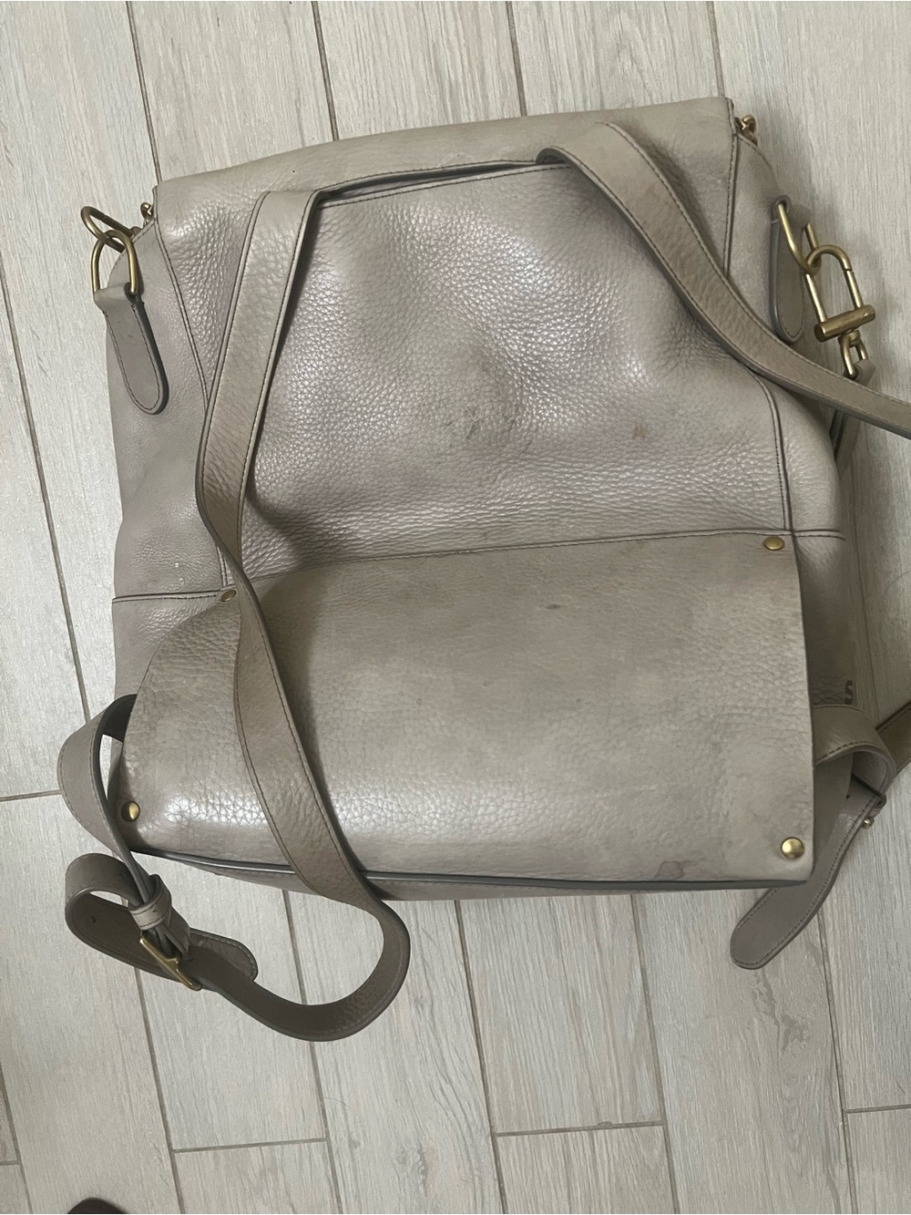 Shinola Gray Leather Convertible Pocket Backpack - Picture 4 of 7